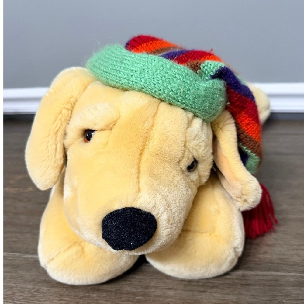 Vintage Commonwealth Yellow Labrador Dog Plush Stuffed Animal